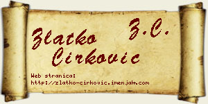 Zlatko Ćirković vizit kartica